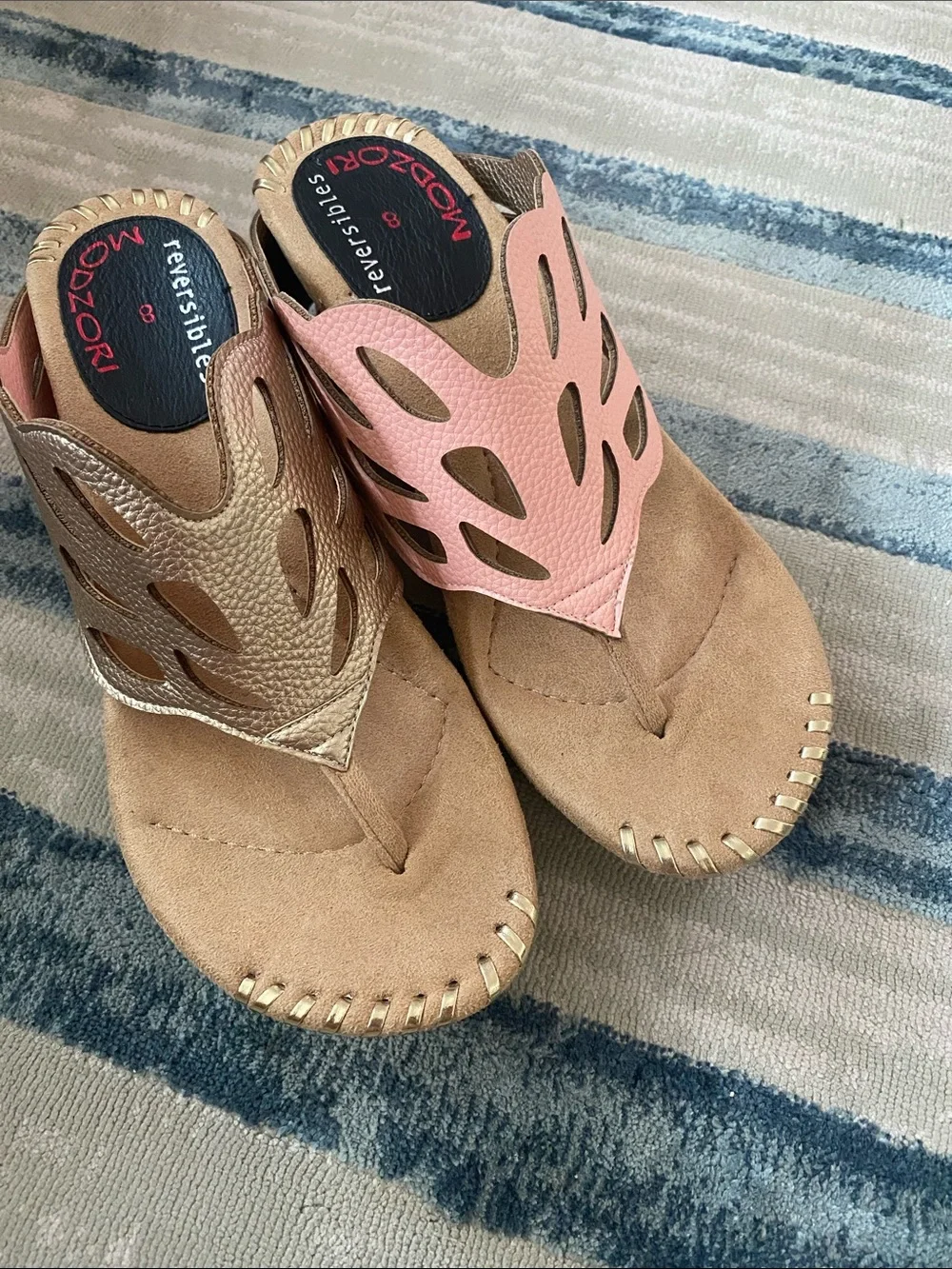 Reversible womens Sandals in Pink and/or Gold